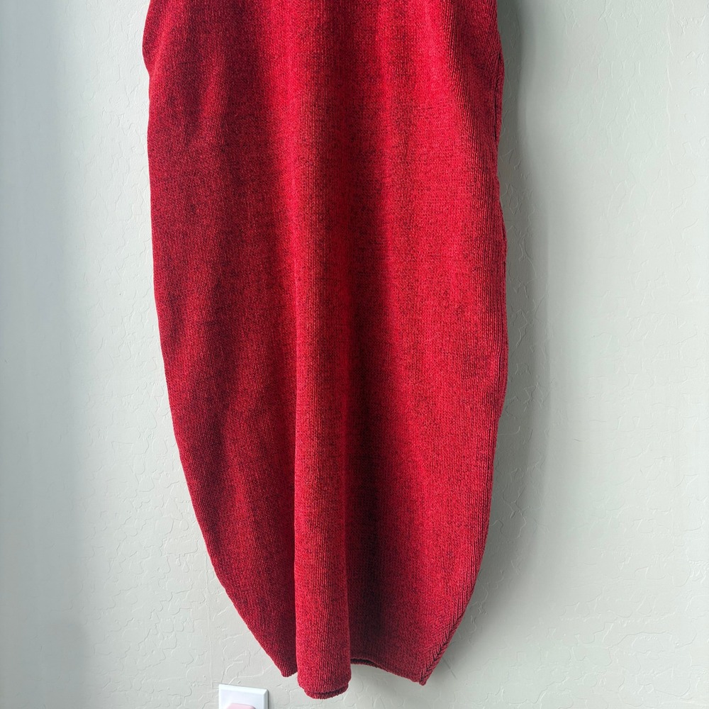 NEW Hanifa Cori Red Knit Strapless Structural Cocoon Maxi Dress Size Medium - Picture 5 of 8